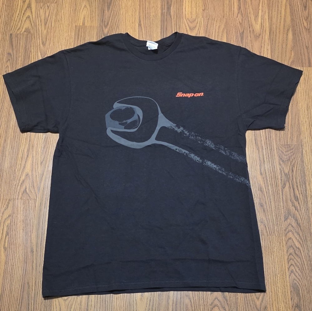 VTG Snap-On Tools Wrench Logo Tee Black Mens L Delta Magnum Weight Y2K 90s D69